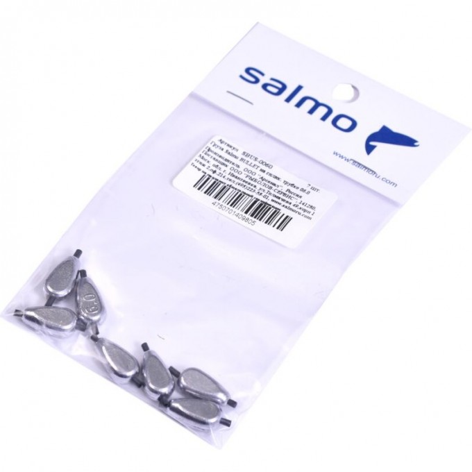 Груза SALMO Bullet на силиконовой трубке 06.0 7Шт SBUS-0060