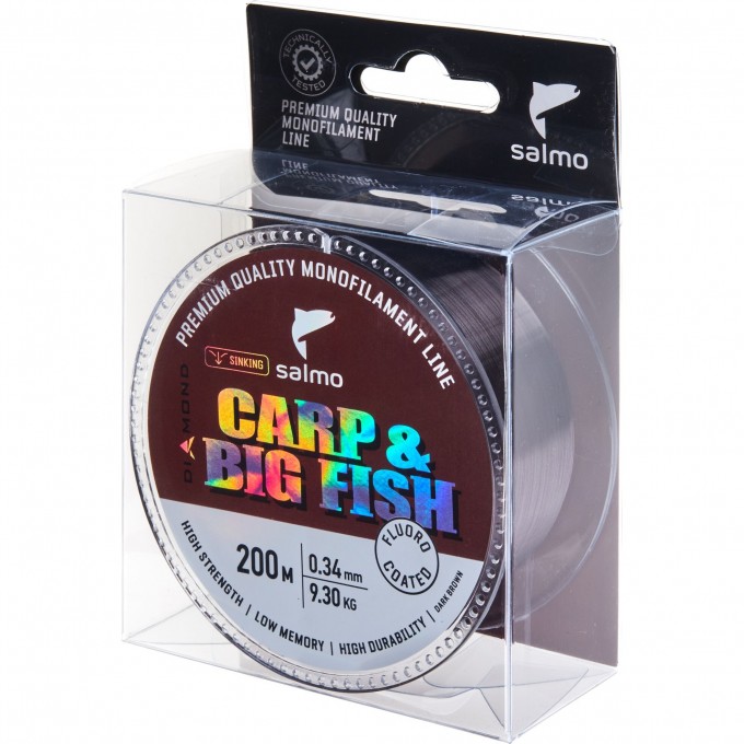 Леска монофильная SALMO DIAMOND CARP & BIG FISH FLUORO COATED Dark Brown 200/034 4039-034