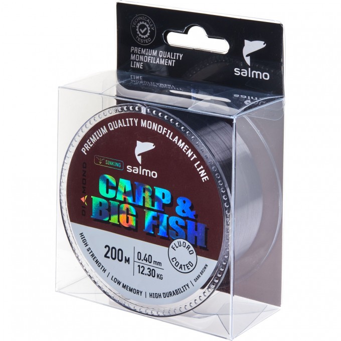 Леска монофильная SALMO DIAMOND CARP & BIG FISH FLUORO COATED Dark Brown 200/040 4039-040