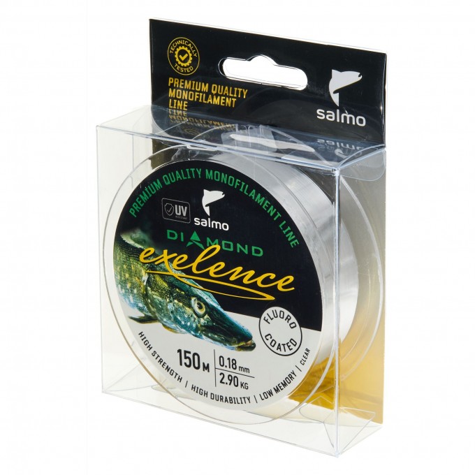 Леска монофильная SALMO DIAMOND EXELENCE FLUORO COATED Clear 150/018 4034-018