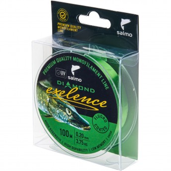 Леска монофильная SALMO DIAMOND EXELENCE FLUORO COATED Green 100/020
