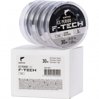 Леска монофильные зимние SALMO ICE PERIOD F-TECH CLEAR 5шт. набор
