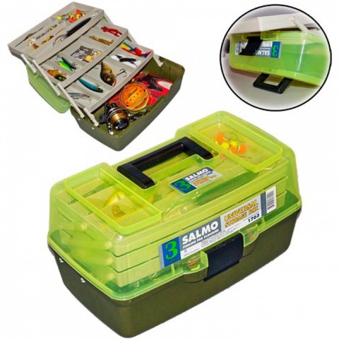 Ящик рыболовный пластиковый SALMO 3Х-Полки 03 Маленький 1703